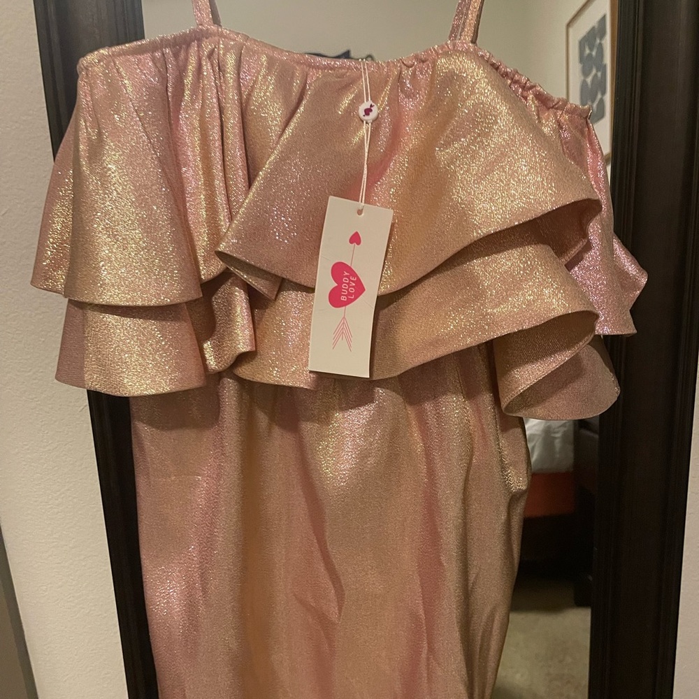 Buddylove RUFFLED CHEST COCKTAIL DRESS - ROSE S - Picture 4 of 4